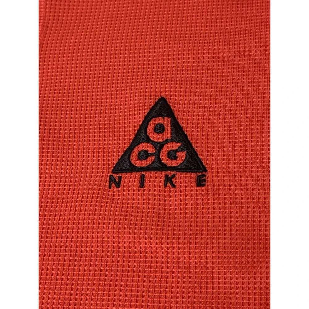 Vintage Nike Pullover Womens‎ Small Orange Thermal 1/4 Zip ACG Wool Blend